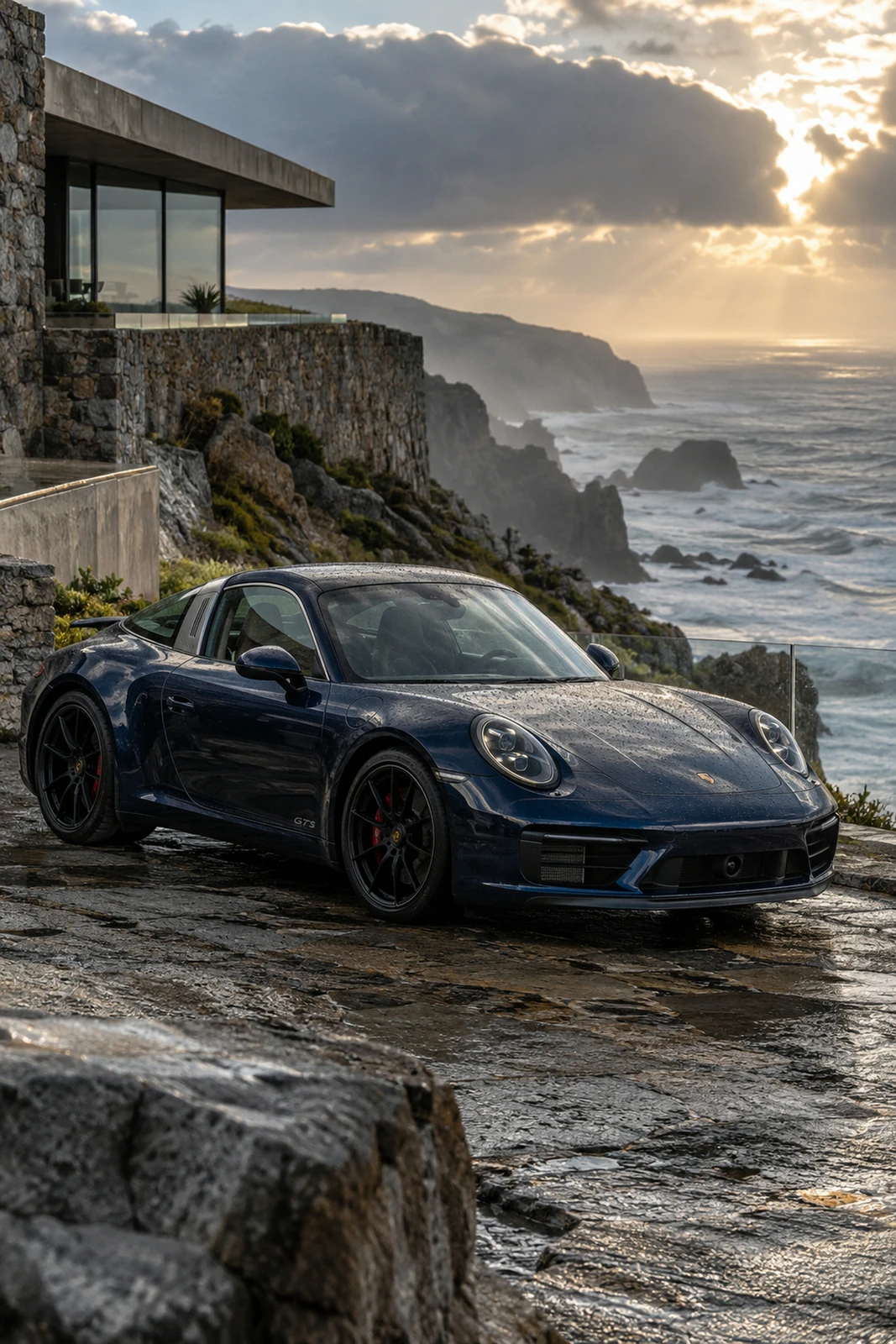 АВТО 1007805 Порше-911-Targa-GTS-дом-на-утёсе
