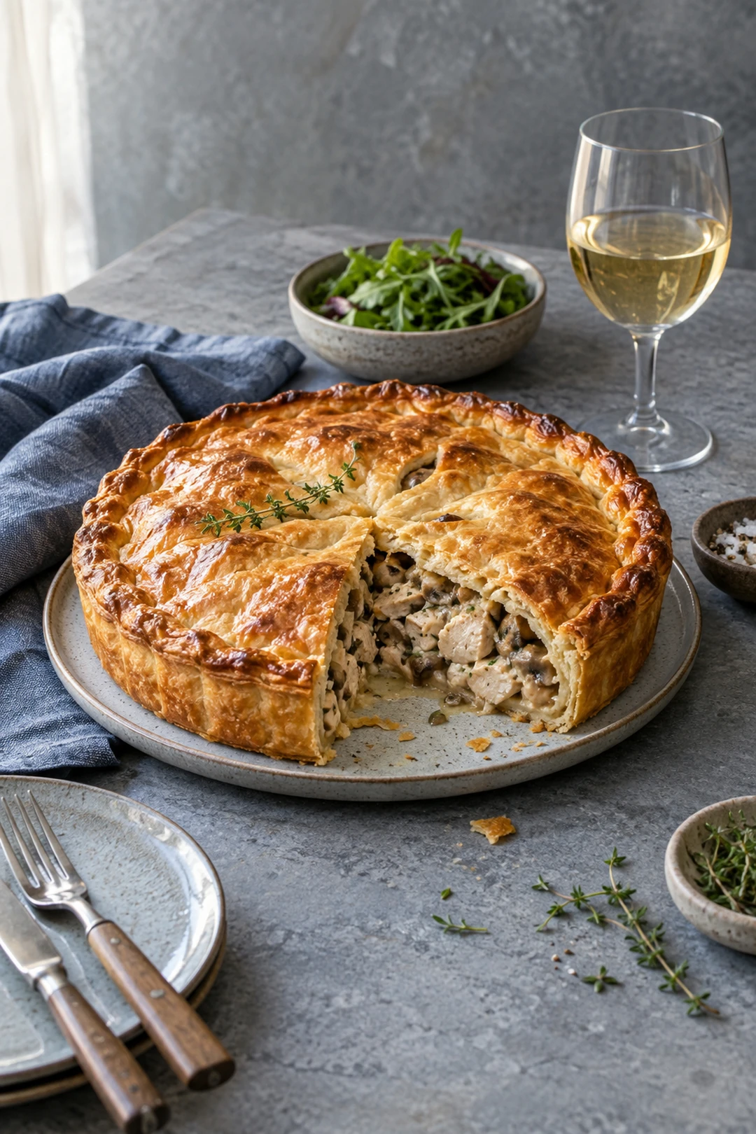 ЕДА 1001859 пирог с курицей и грибами