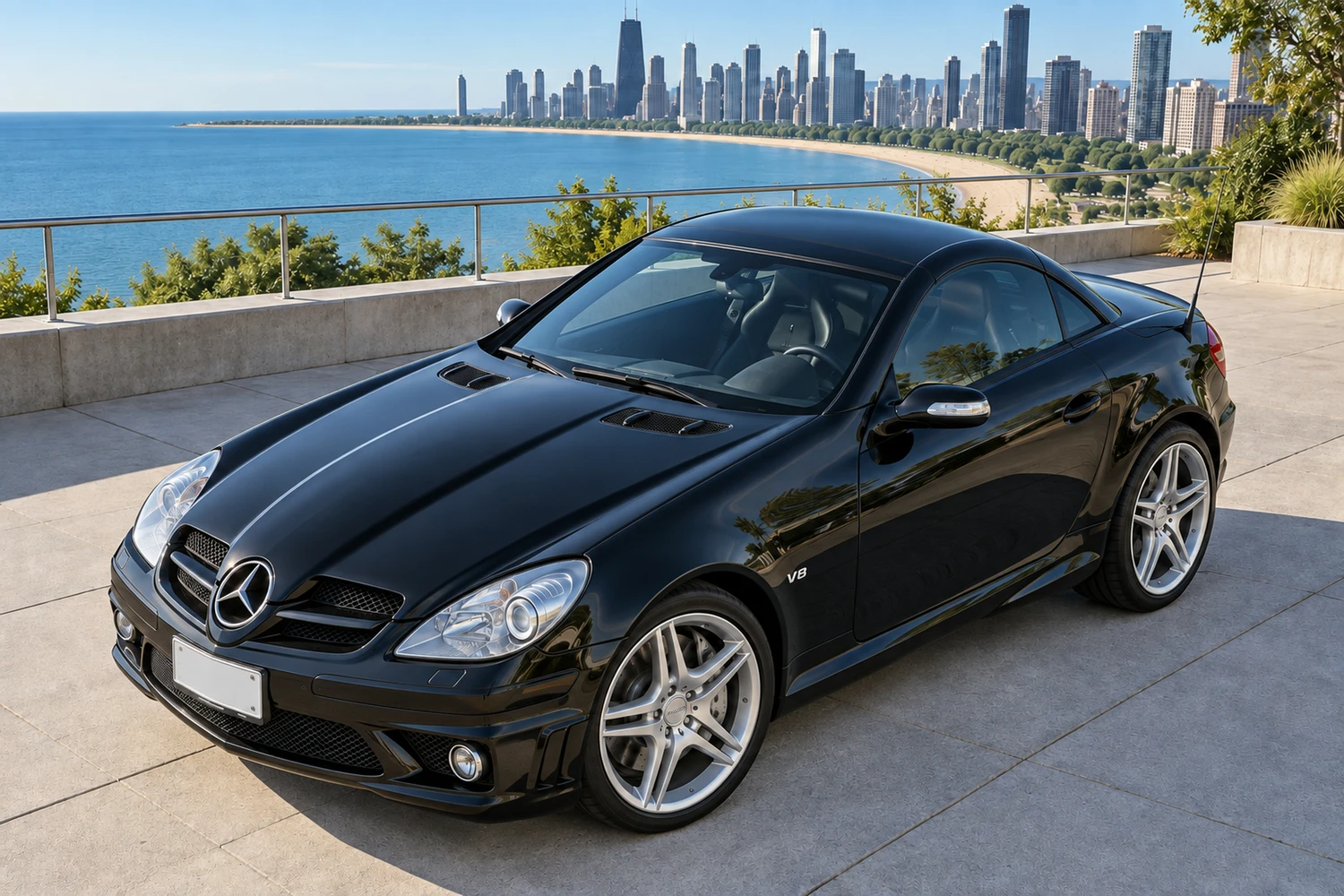 АВТО 1007206 Mercedes SLK55 AMG R171 чёрный Чикаго