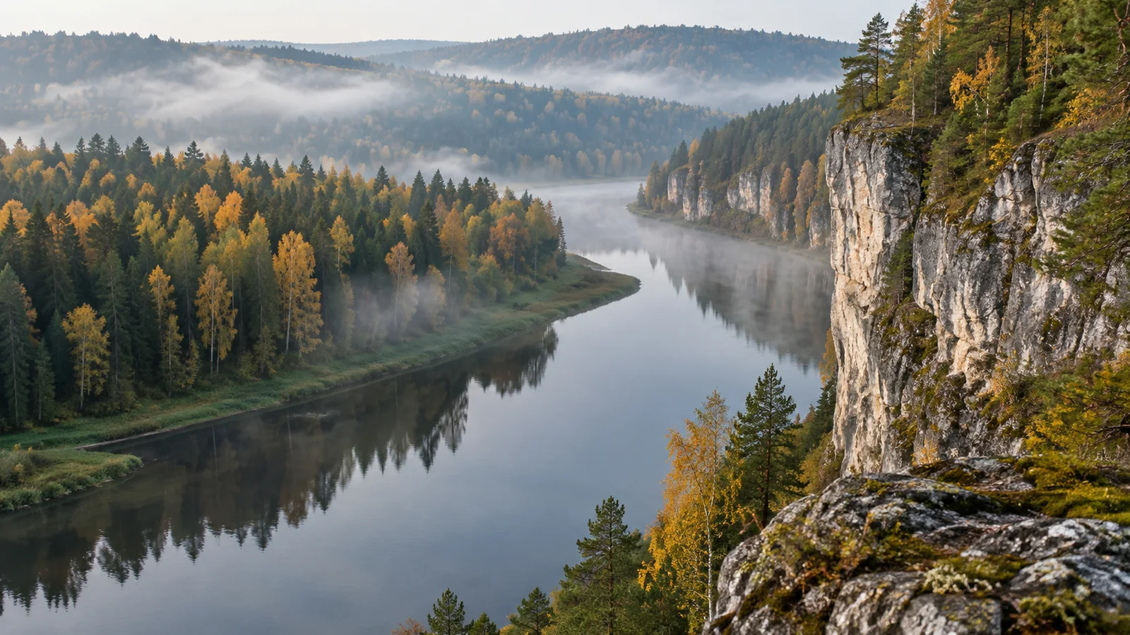ПРН 1000399 Пермский край — утро над Чусовой
