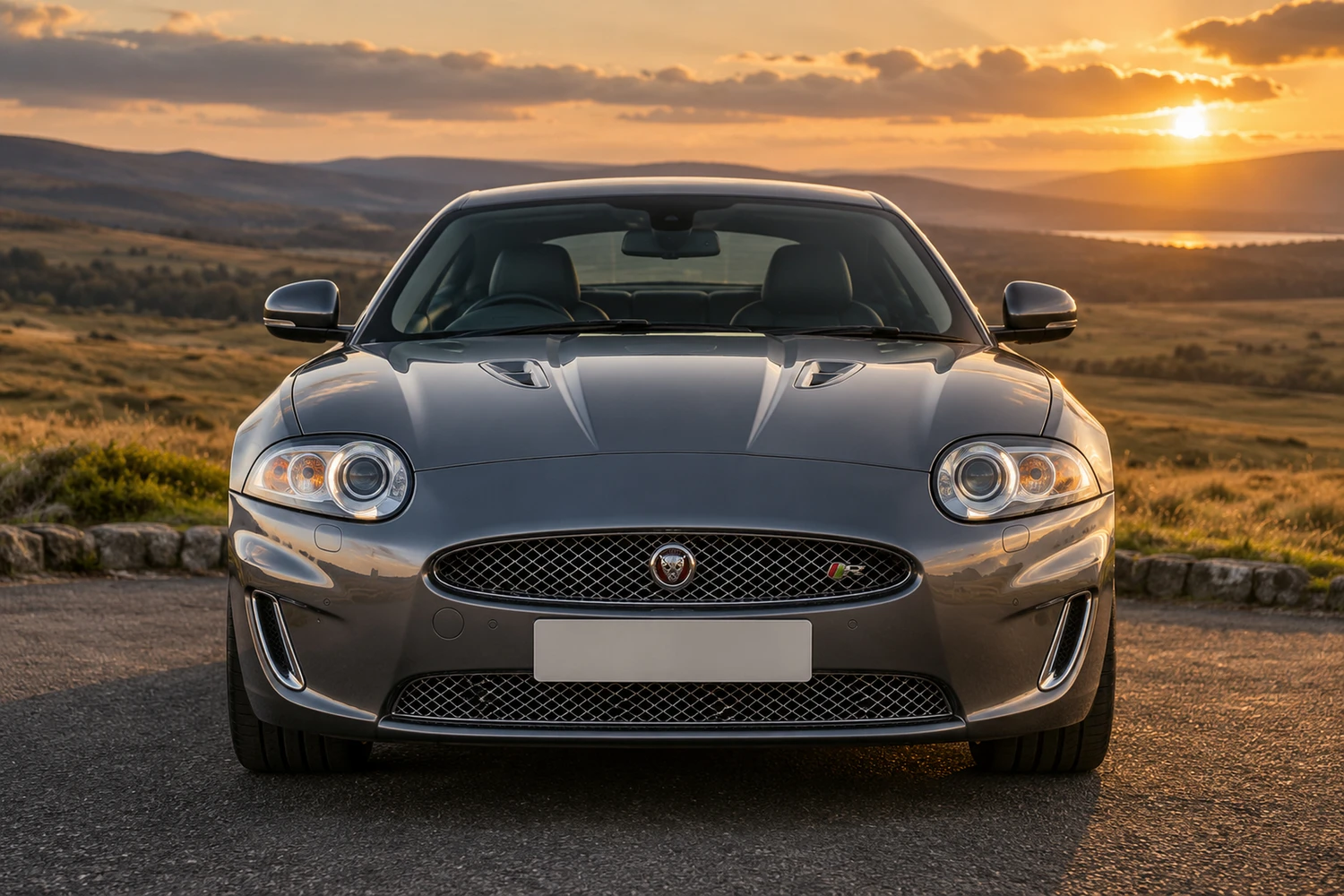 АВТО 1007223 Jaguar XKR X150 серый закат в степи
