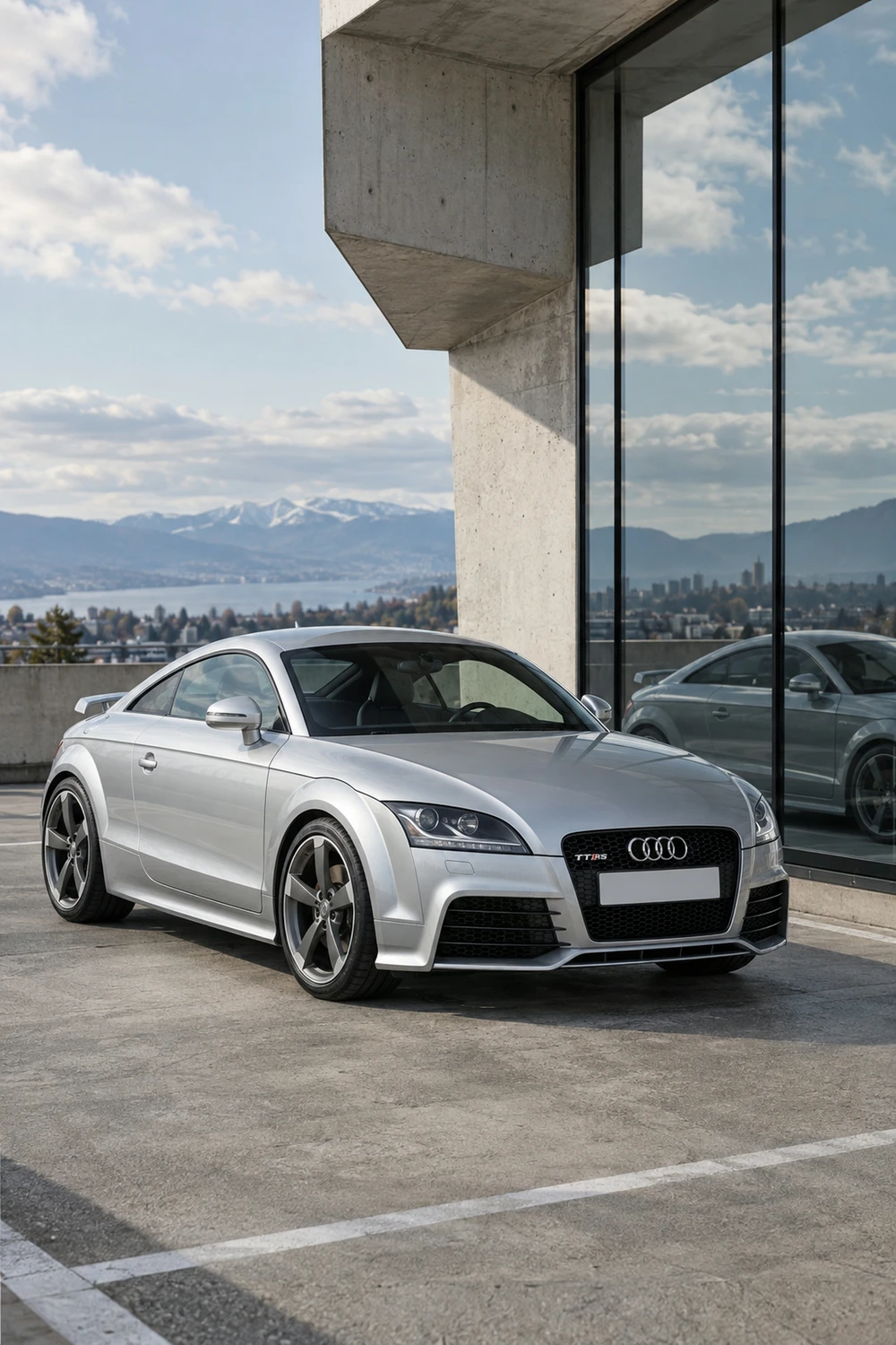 АВТО 1007411 Audi TT RS 8J серебристый паркинг на крыше