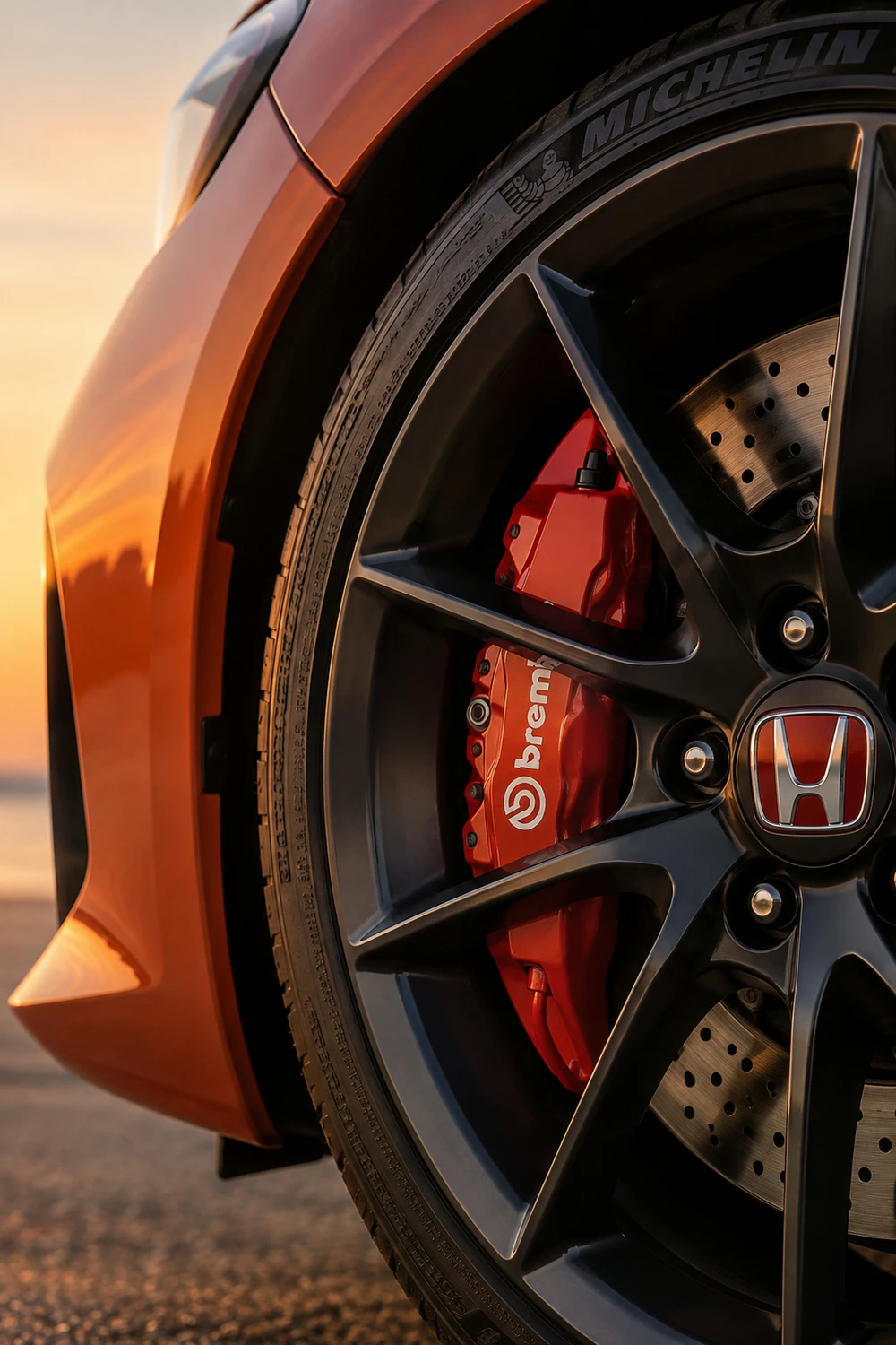 АВТО 1006752 Honda Civic Type R FL5 оранжевый красный суппорт