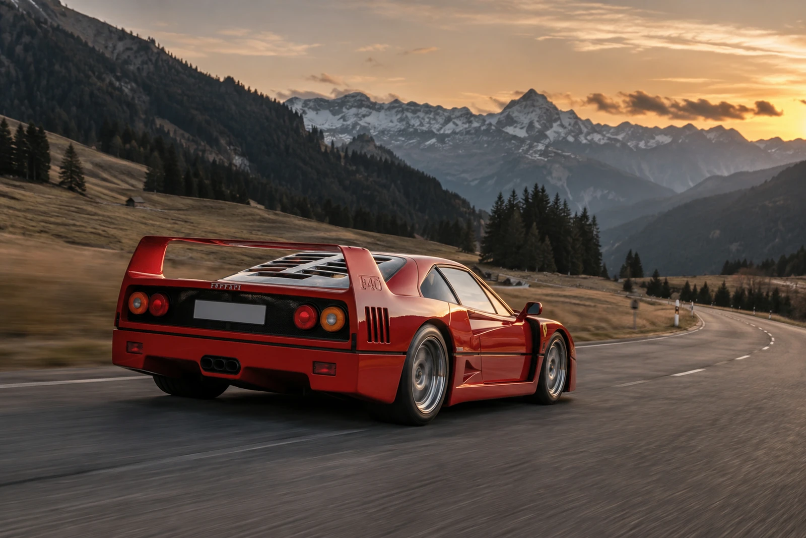 АВТО 1007830 Феррари-F40-альпийская-долина