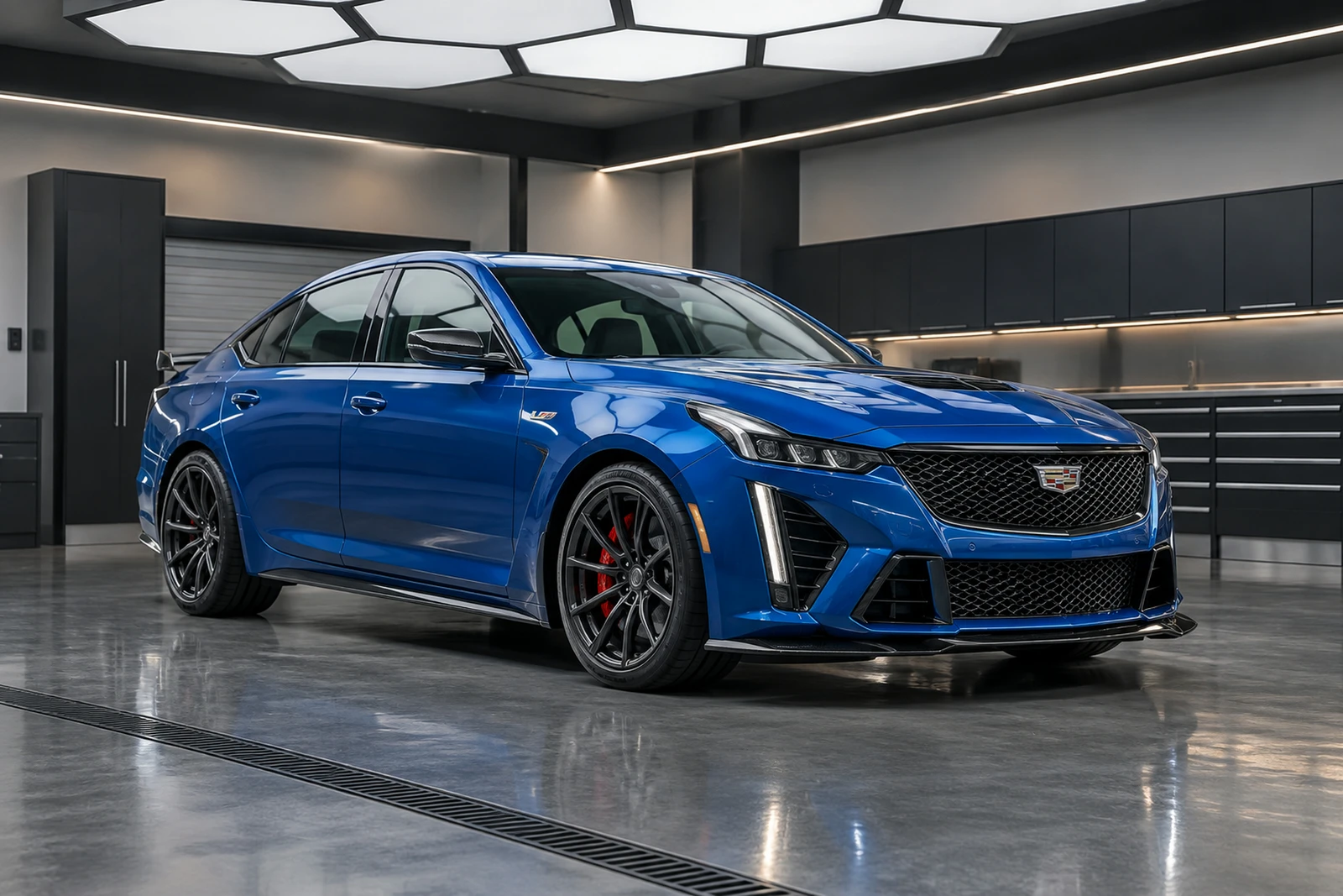 АВТО 1008566 Кадиллак CT5V Blackwing синий Детейлинг мягкие соты
