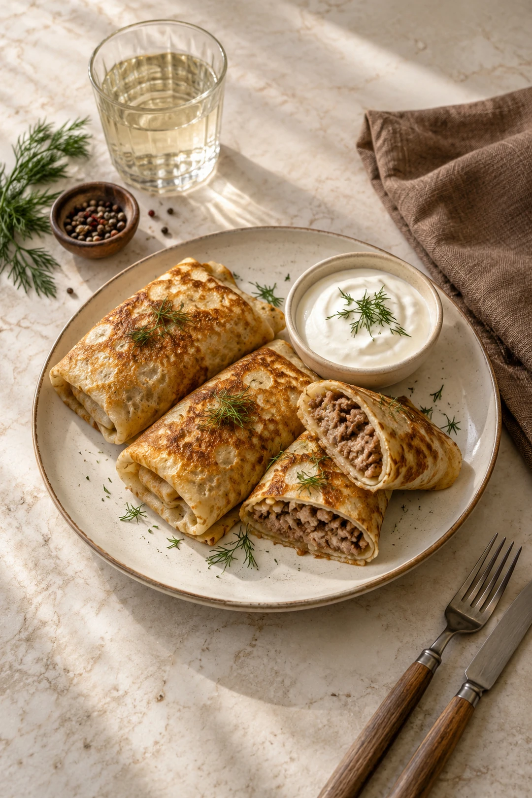 ЕДА 1001803 блинчики с мясом и сметаной
