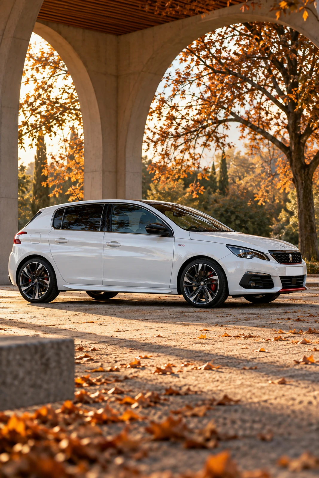 АВТО 1008363 Пежо 308 GTi Белый Осенние аркады
