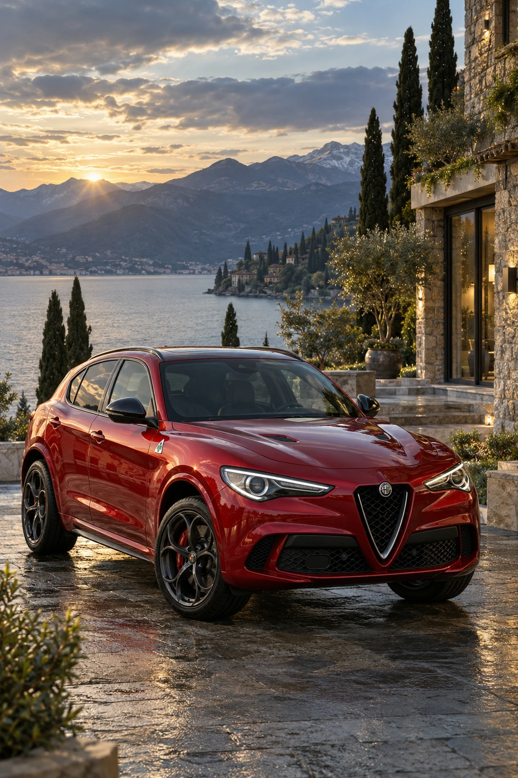 АВТО 1007725 Альфа-Ромео-Stelvio-озёрная-вилла