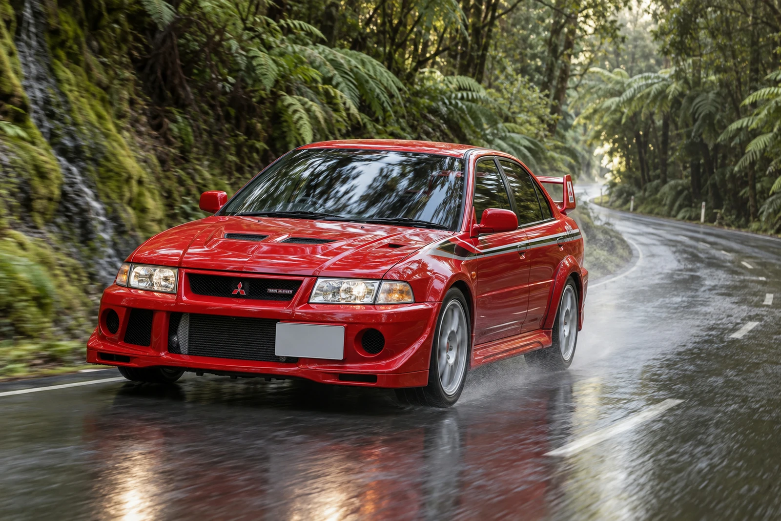 АВТО 1008630 Митсубиси Evo6 TME красный Новозеландский папоротниковый лес