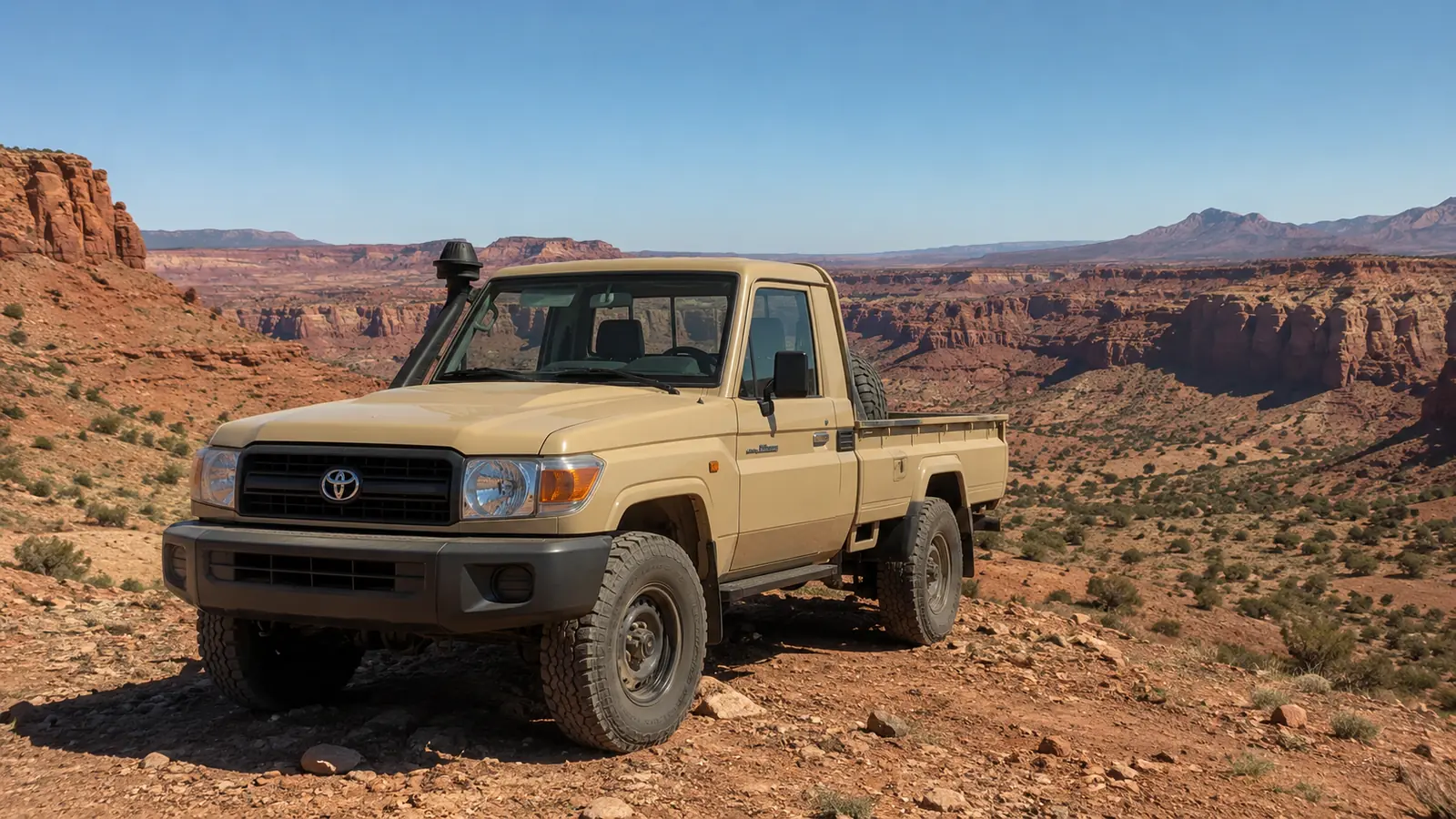 АВТО 1000083 песочный Toyota Land Cruiser 70 в каньоне