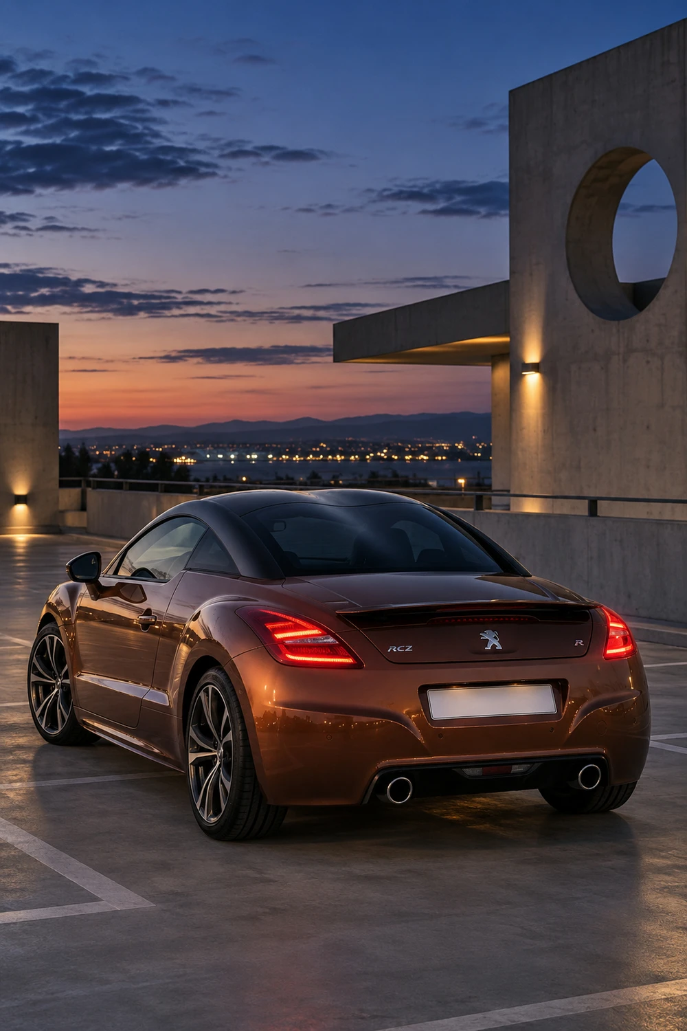 АВТО 1007218 Peugeot RCZ R бронзовый паркинг на крыше