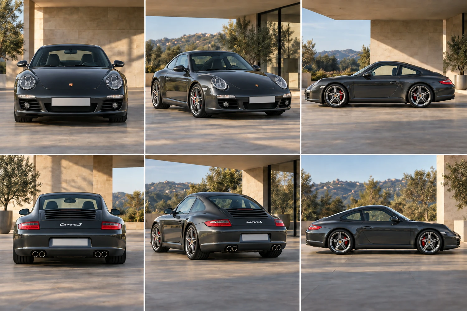 АВТО 1007192 Porsche 911 Carrera 997 графит шесть ракурсов