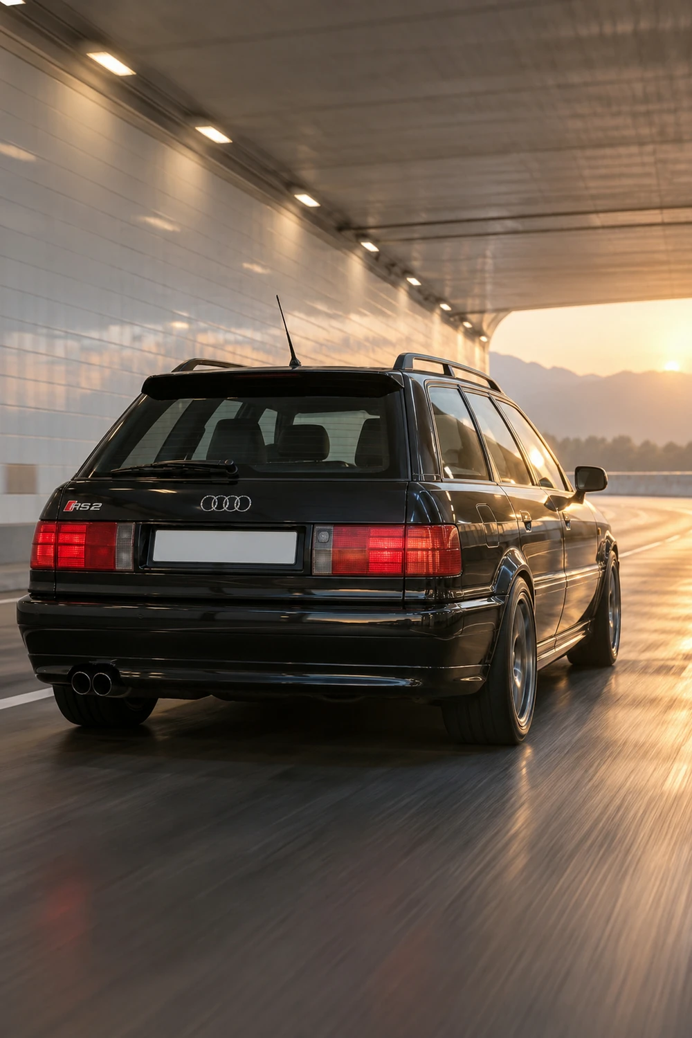 АВТО 1007086 Audi RS2 Avant чёрный светлый тоннель