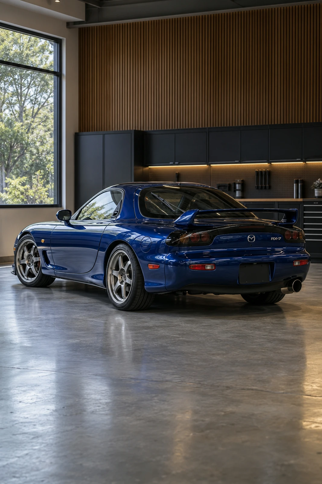 АВТО 1007679 синяя Mazda RX-7 FD в гараже