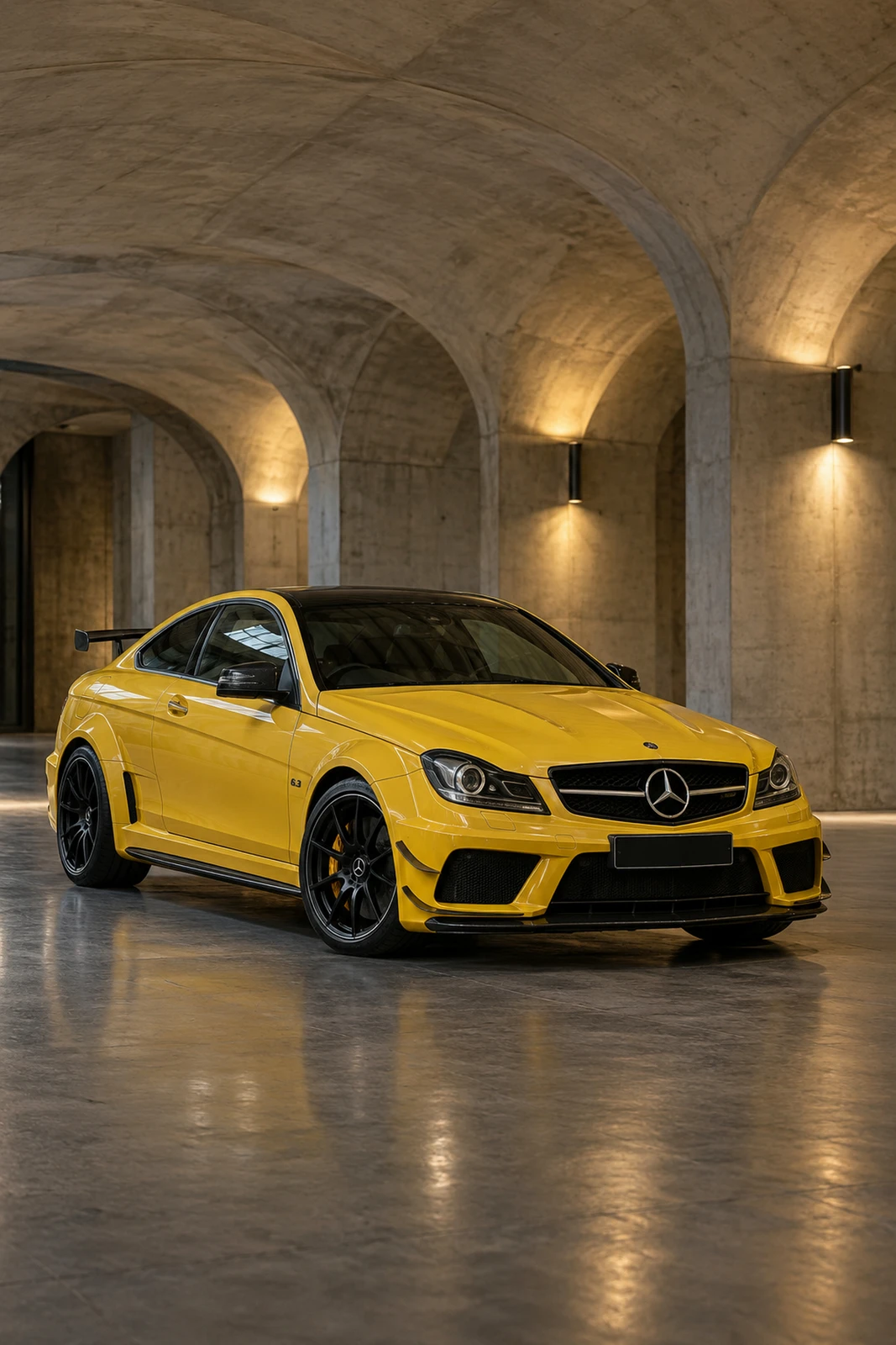 АВТО 1008635 Мерседес C63 Black Series жёлтый Венская подземная галерея
