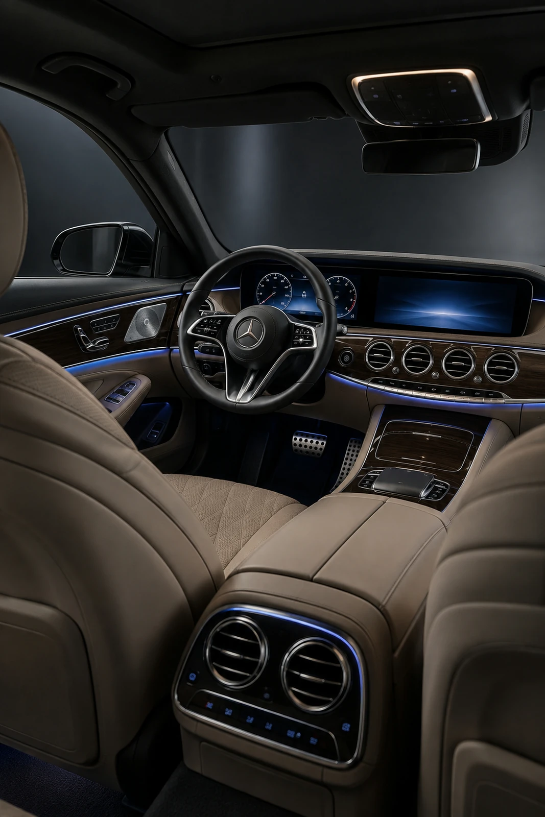 АВТО 1007523 салон Mercedes S Class с мягкой подсветкой