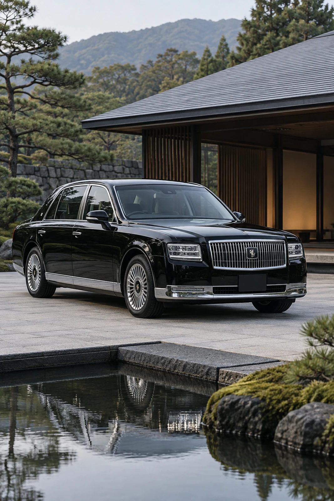АВТО 1007645 чёрная Toyota Century у японского павильона