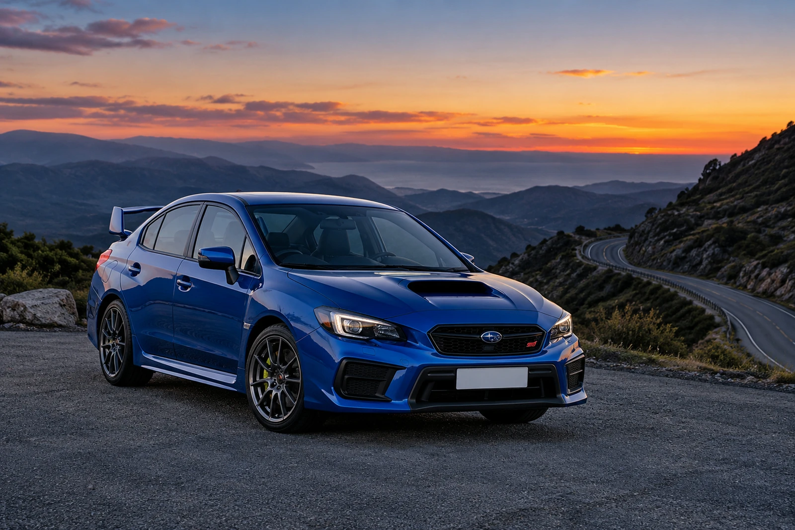 АВТО 1008364 Субару WRX STI Синий Ночной серпантин