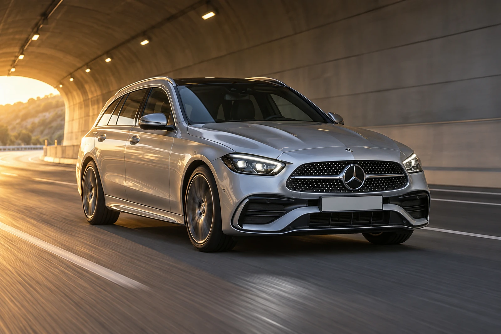 АВТО 1007968 Мерседес C300 серебристый Тоннель