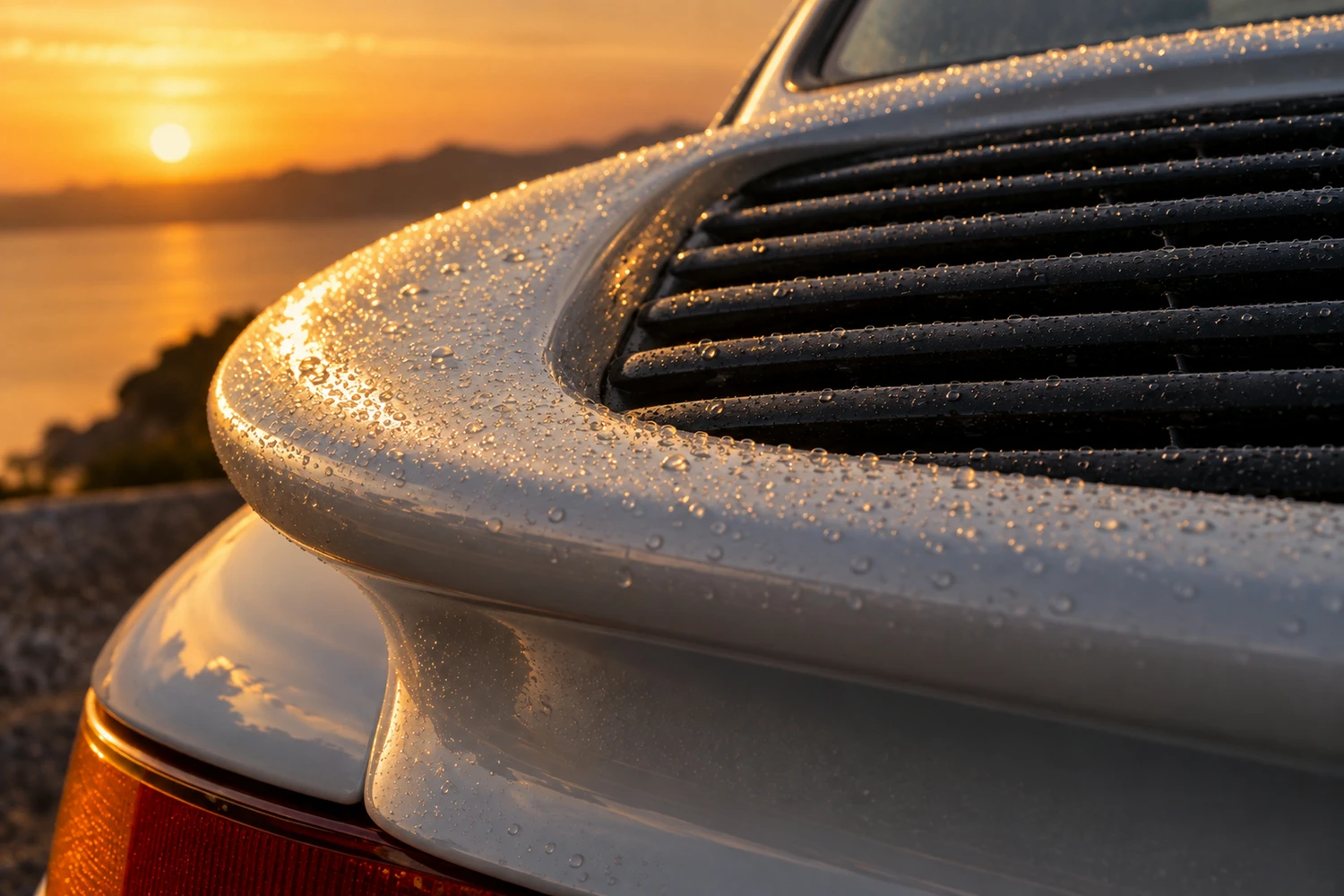 АВТО 1007094 Porsche 911 Turbo 993 жемчужный белый решётка крылa