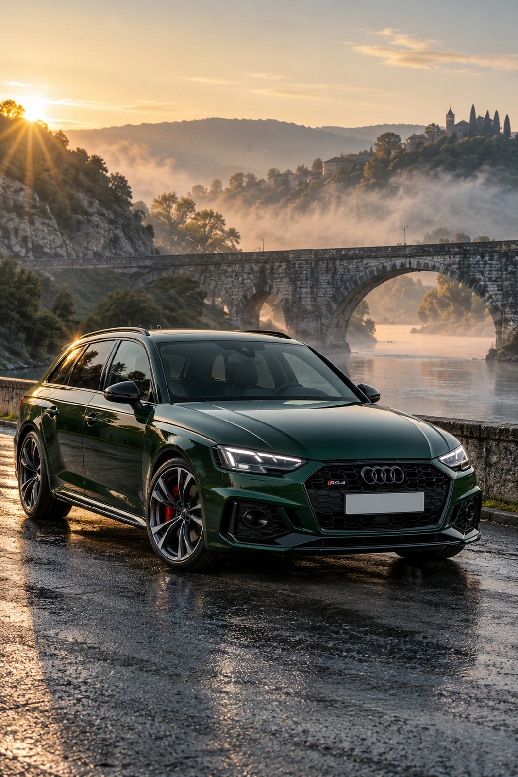 АВТО 1008421 Ауди RS4 B9 Зелёный Каменный мост