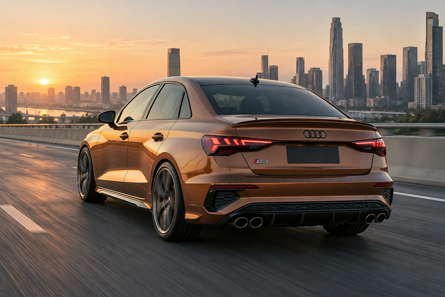 АВТО 1006750 Audi S3 8Y медный эстакада над городом
