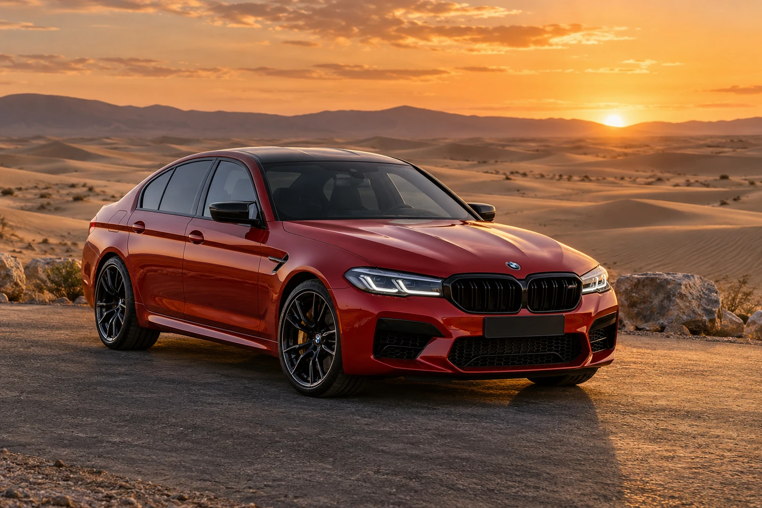 АВТО 1006859 BMW M5 F90 алый песок и свет