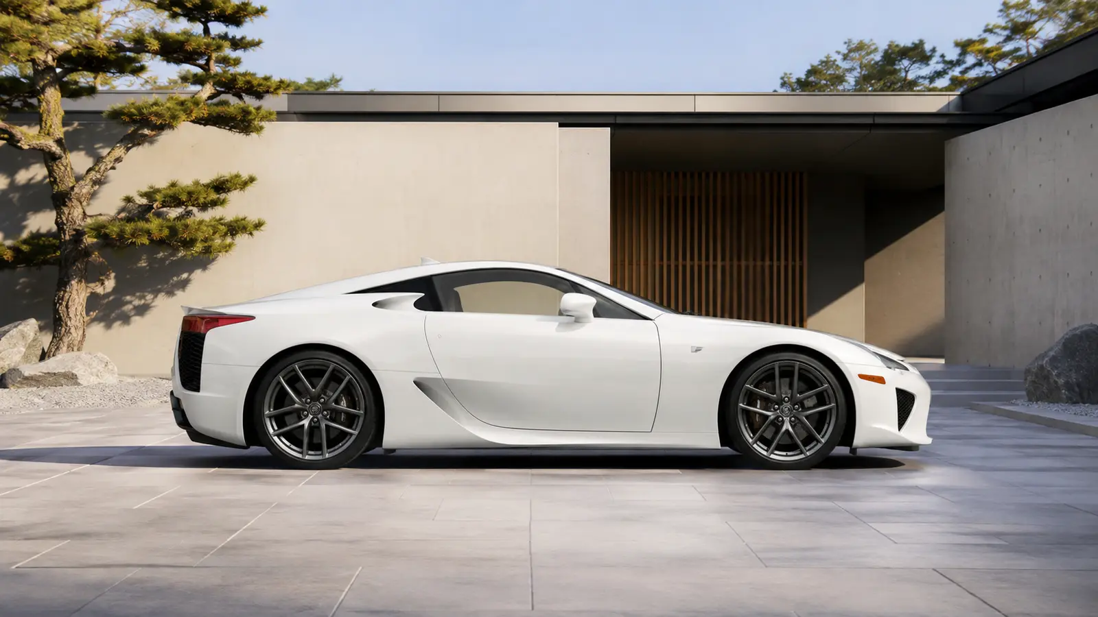 АВТО 1000315 белый Lexus LFA у японской архитектуры