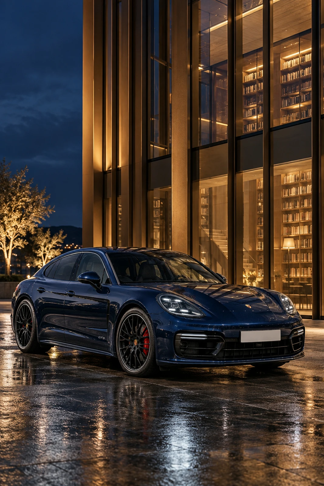 АВТО 1008411 Порше Панамера GTS Синий Ночная библиотека