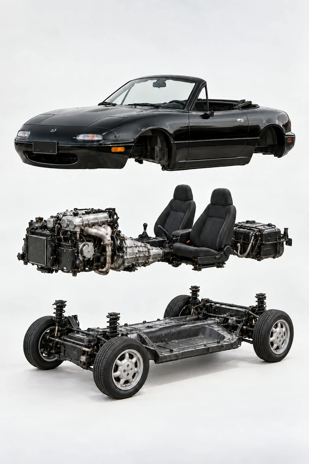 АВТО 1006800 Mazda MX5 NA чёрный разбор конструкции