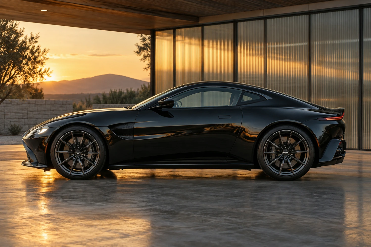 АВТО 1006879 Aston Martin Vantage 2019 чёрный стеклянный гараж