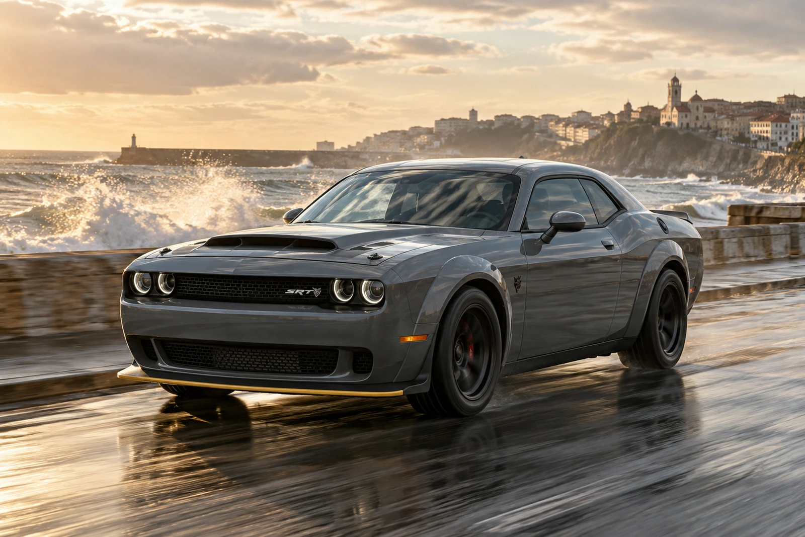 АВТО 1008664 Додж Challenger Demon серый Океанская эспланада Порту