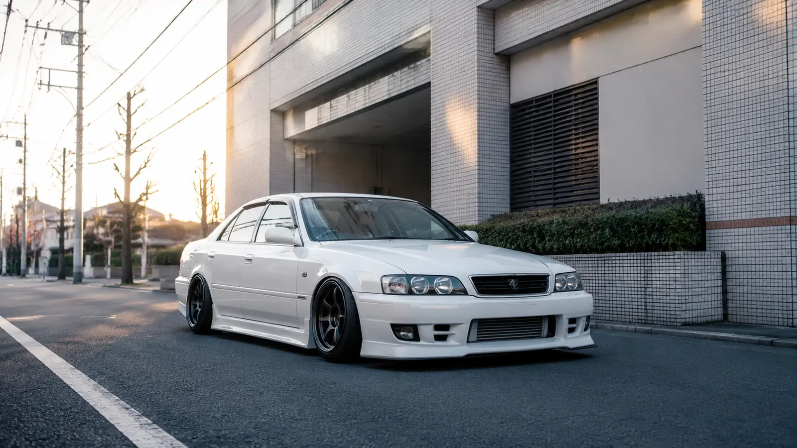 АВТО 1000586 белый Toyota Chaser JZX100 на японской улице
