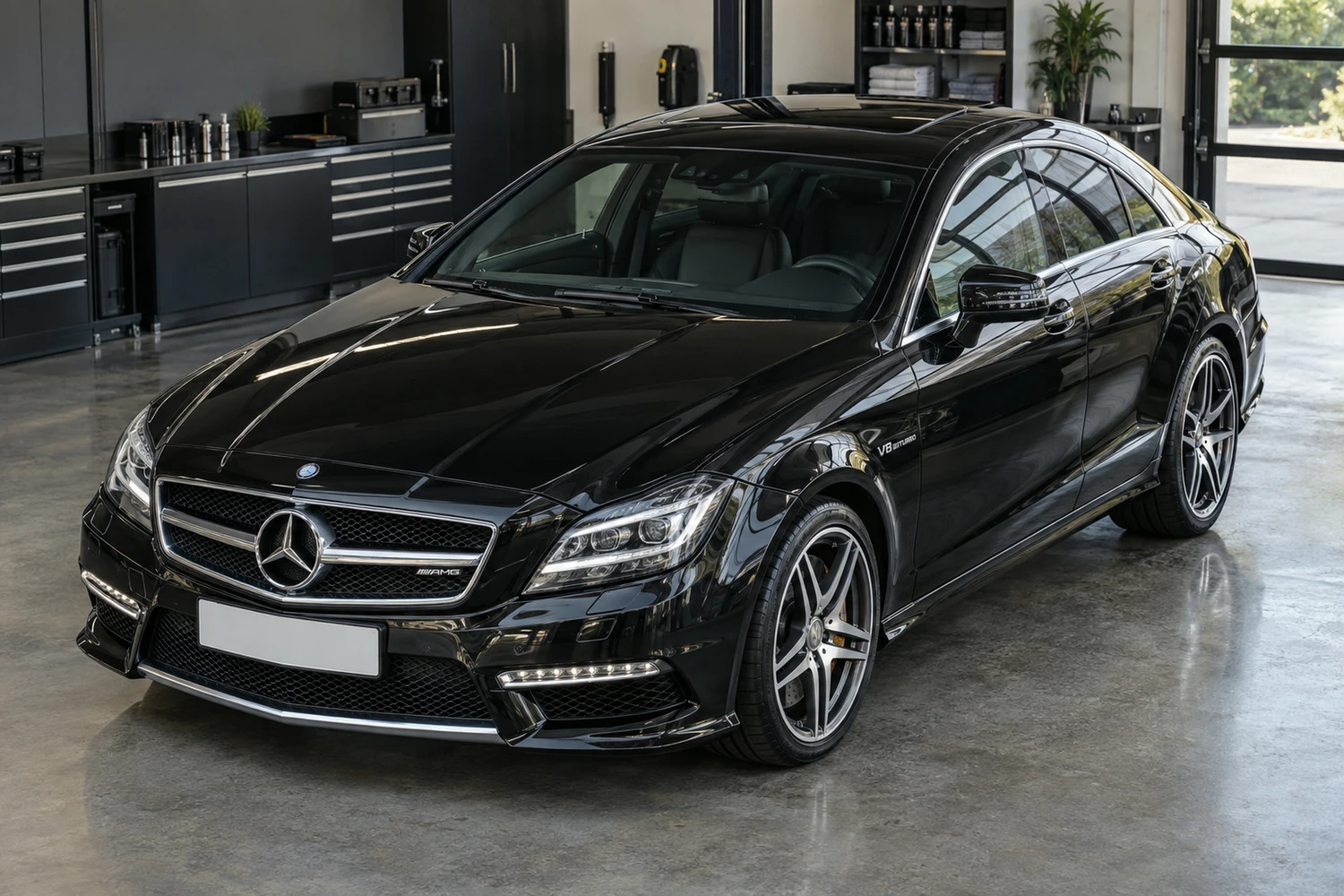 АВТО 1007365 Mercedes CLS63 AMG C218 чёрный детейлинг ателье