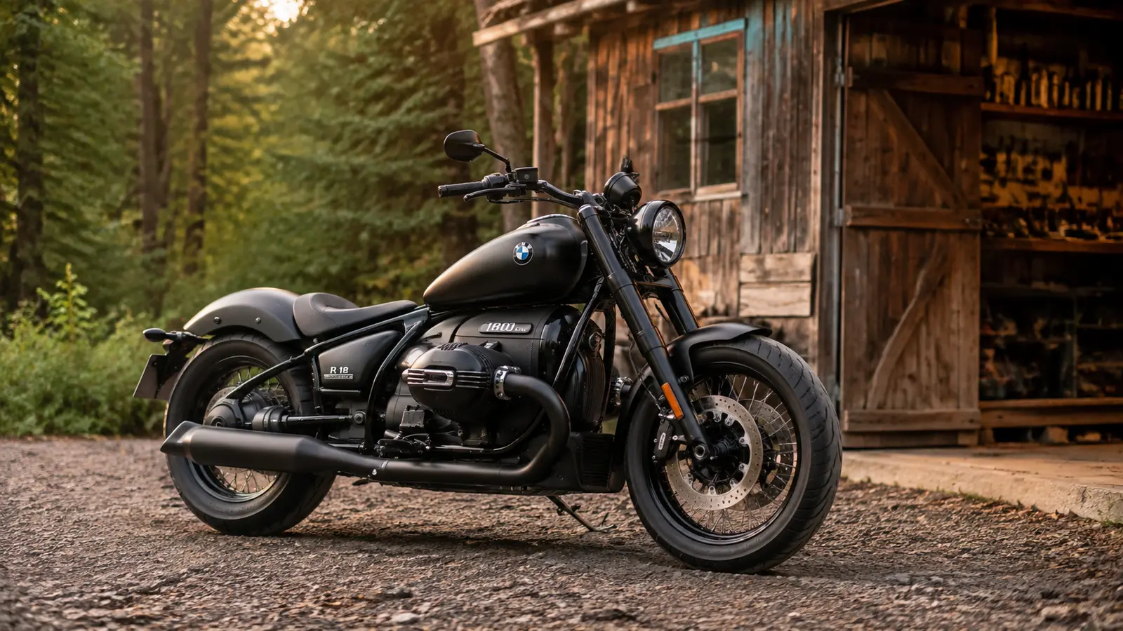 АВТО 1000070 чёрный BMW R 18 у лесной мастерской