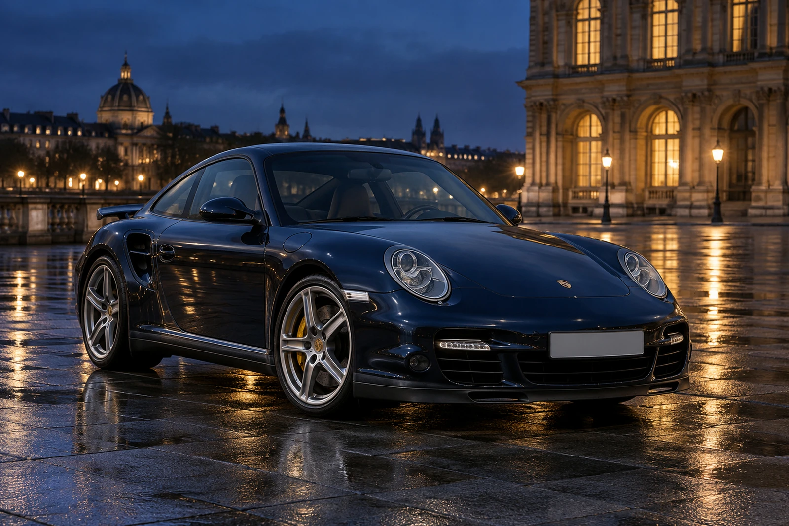АВТО 1008236 Порше 997 Турбо синий Мокрая площадь