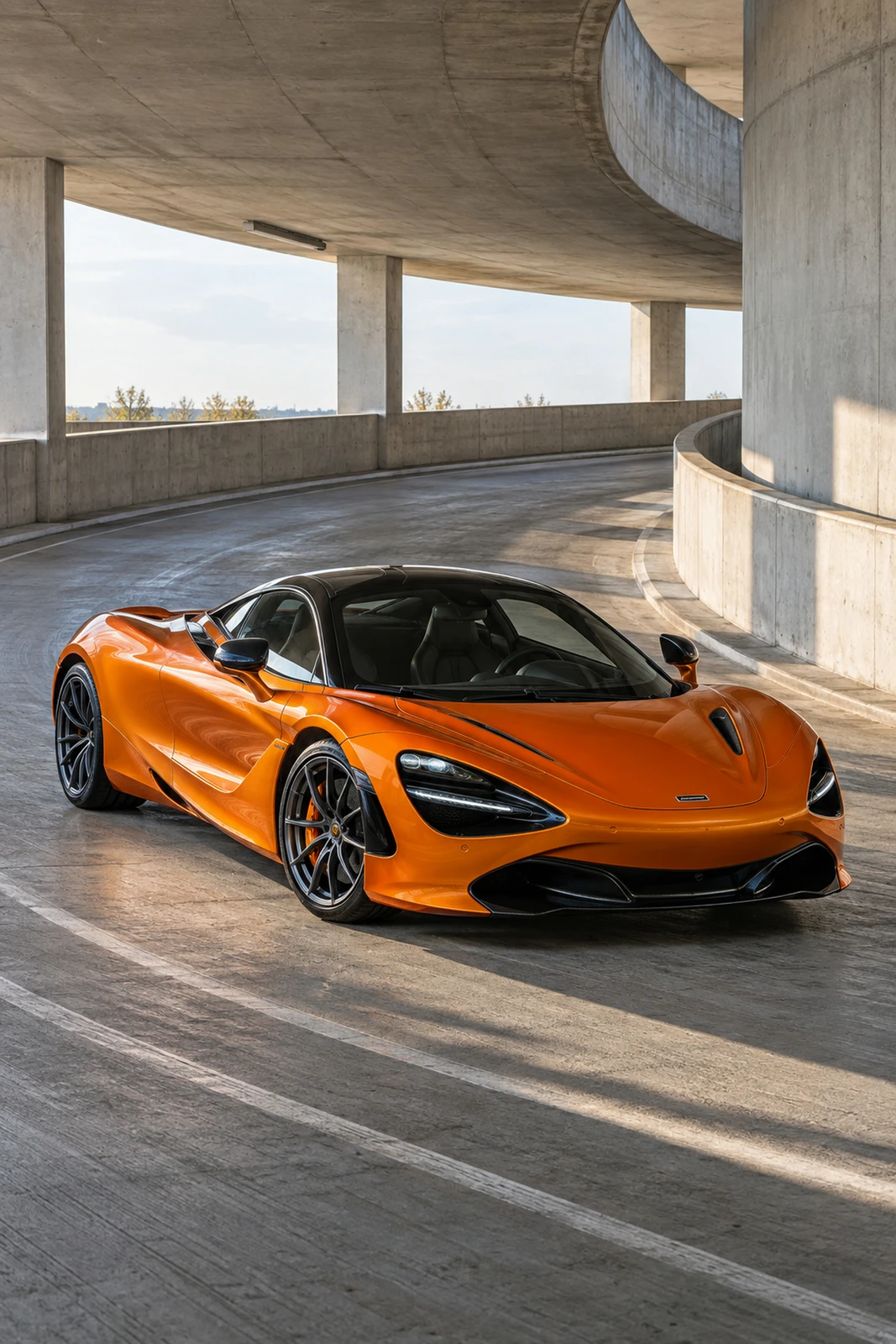 АВТО 1008519 Макларен 720S оранжевый Паркинг спиральная рампа
