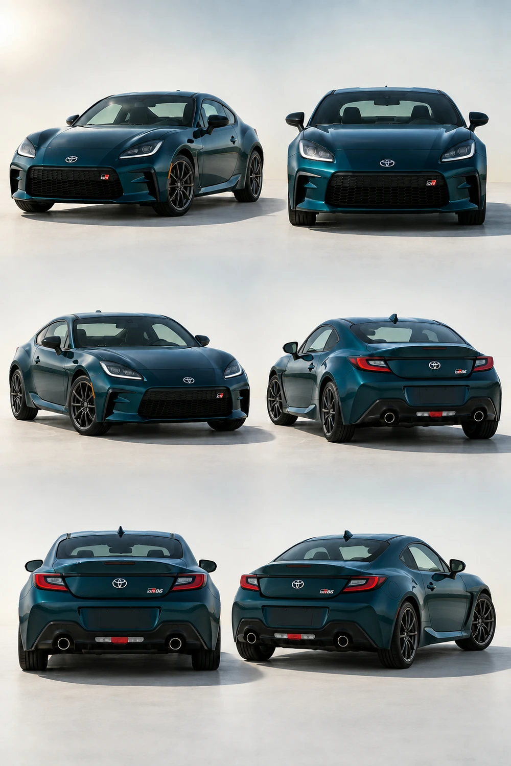 АВТО 1006755 Toyota GR86 бирюзовый шесть ракурсов
