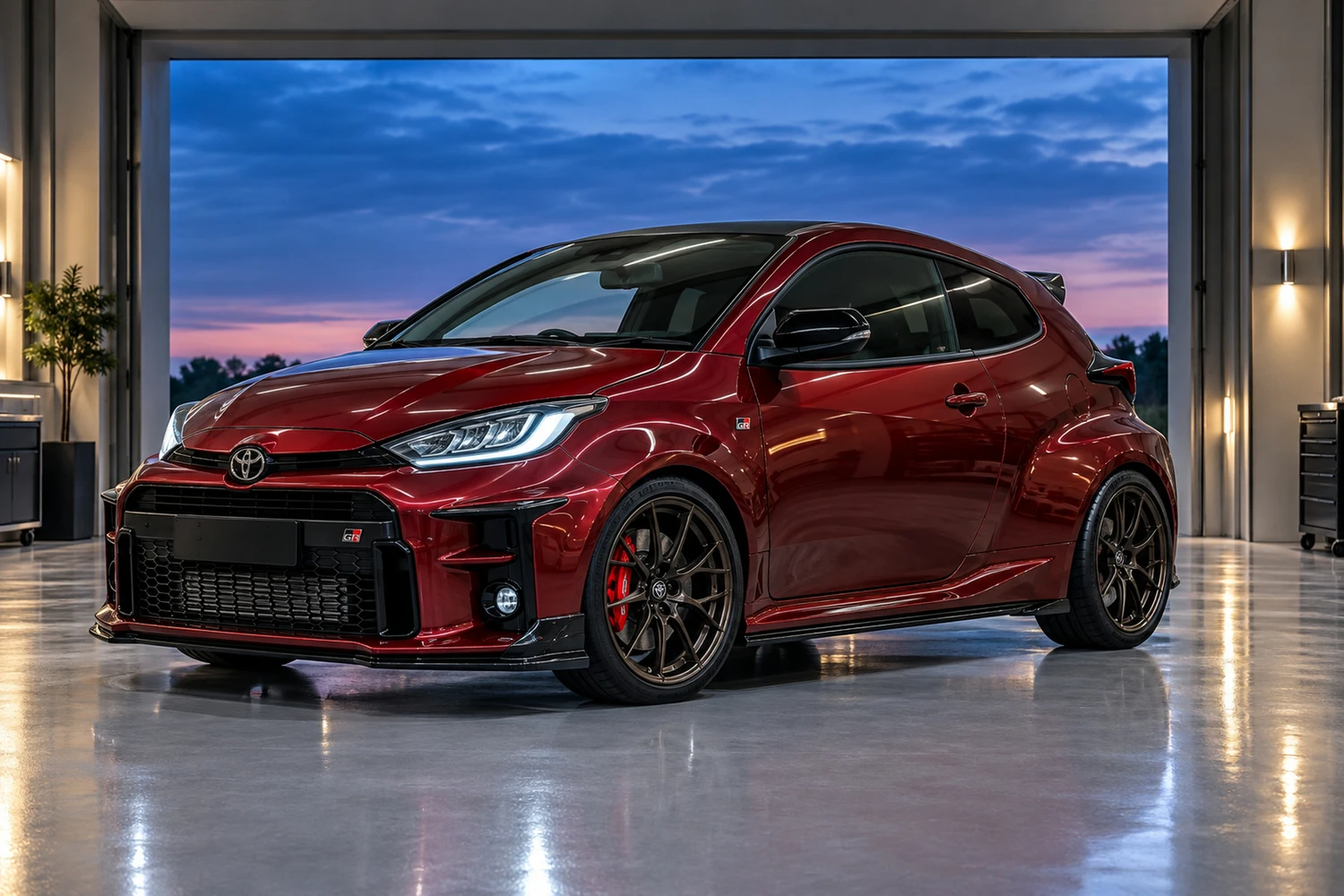 АВТО 1006730 Toyota GR Yaris гранатовый белый детейлинг