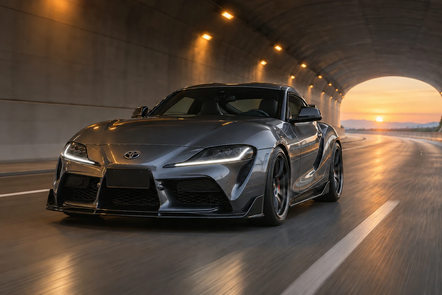 АВТО 1006765 Toyota GR Supra A90 графитовый тоннель с лампами