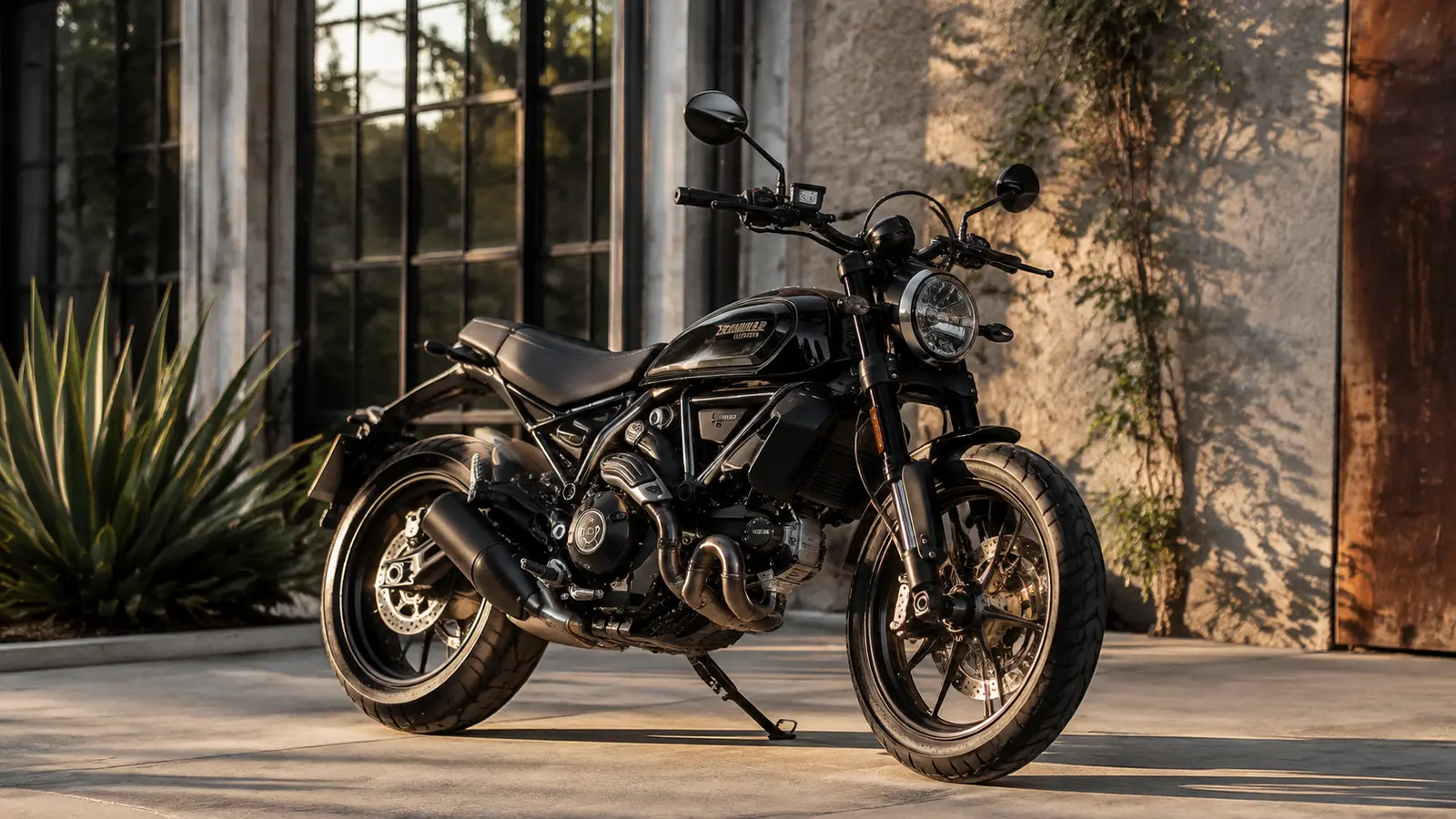 АВТО 1000920 чёрный Ducati Scrambler у современного лофта