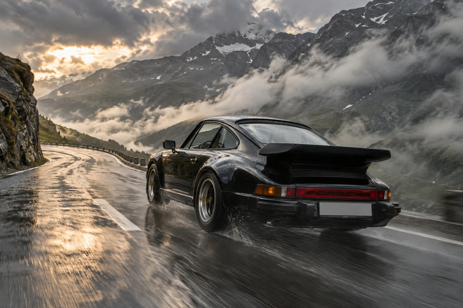 АВТО 1007828 Порше-911-Turbo-930-мокрый-перевал