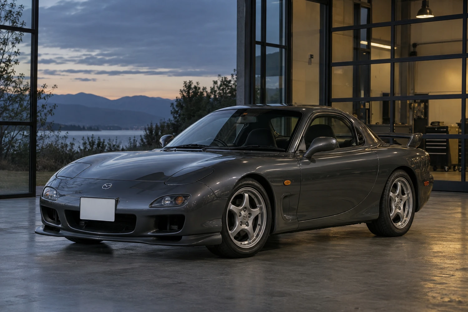 АВТО 1007421 Mazda RX7 FD3S графит стеклянный бокс