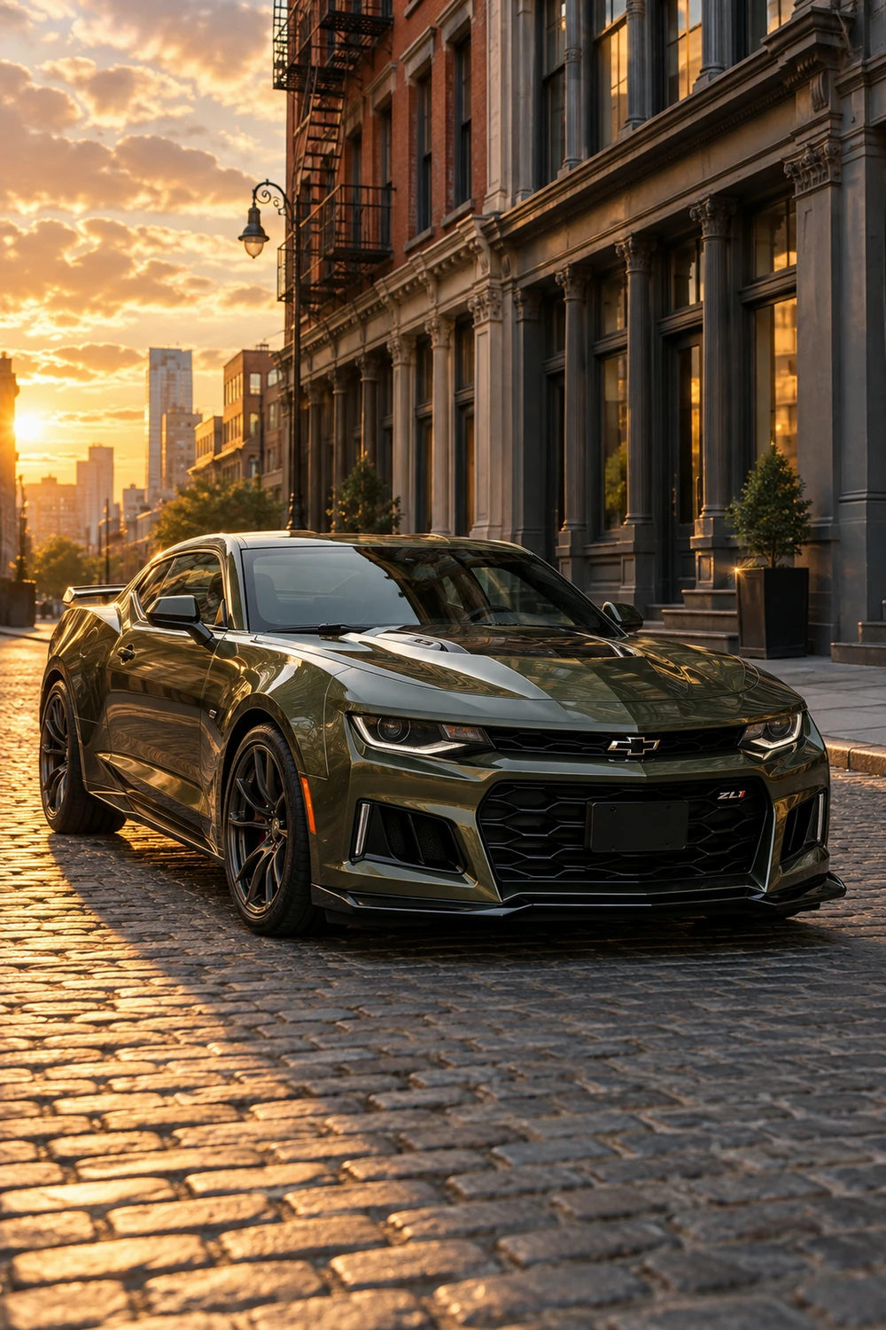 АВТО 1006804 Chevrolet Camaro ZL1 оливковый Нью Йорк
