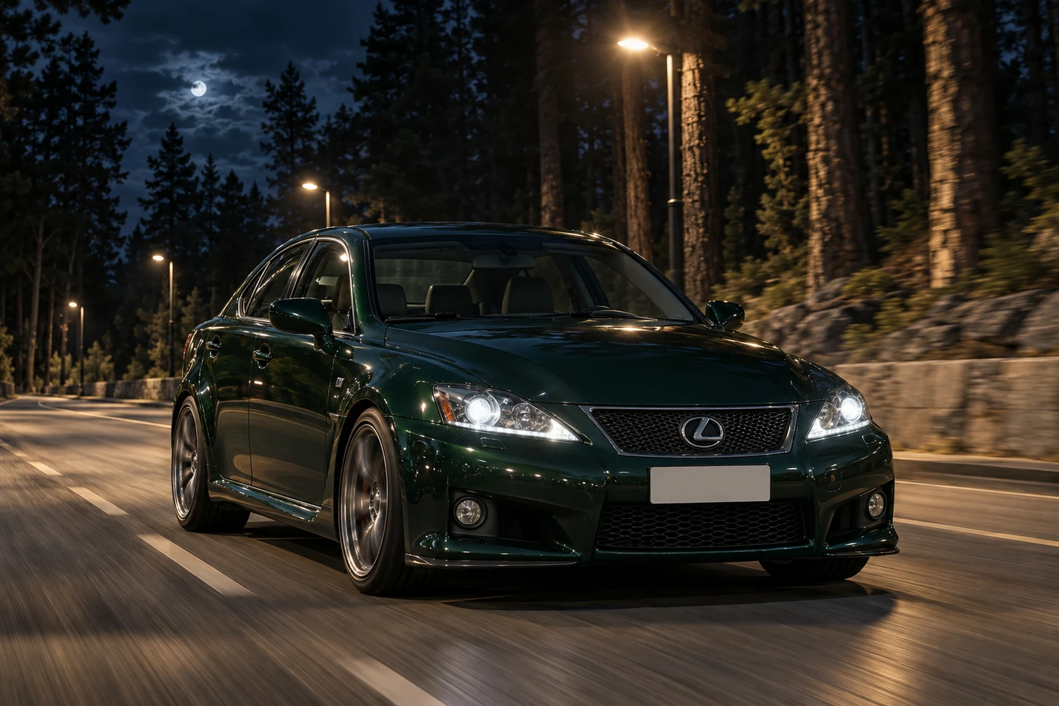 АВТО 1006908 Lexus ISF XE20 зелёный сосновая трасса