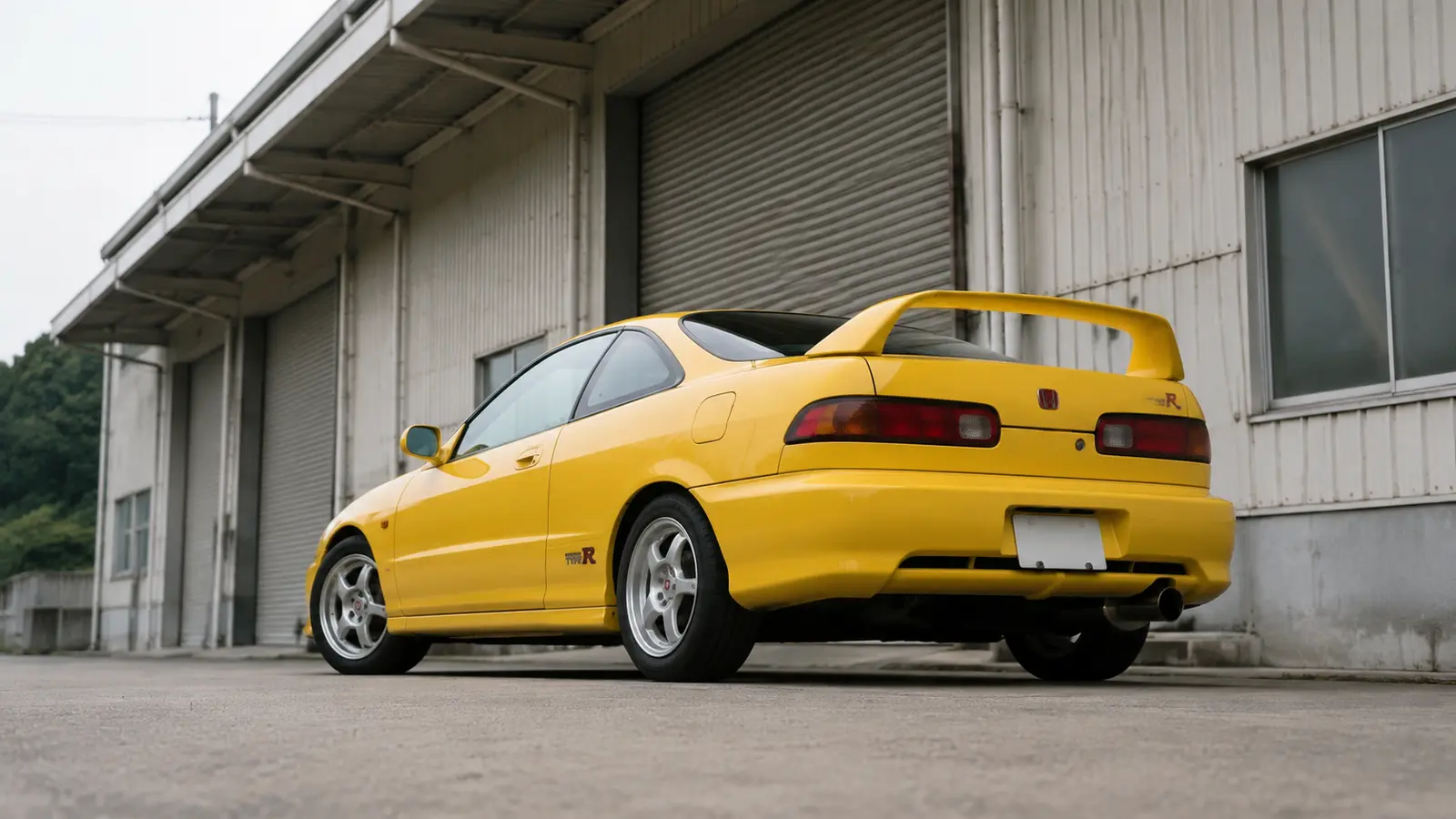 АВТО 1000859 жёлтый Honda Integra Type R у японского завода 90-х