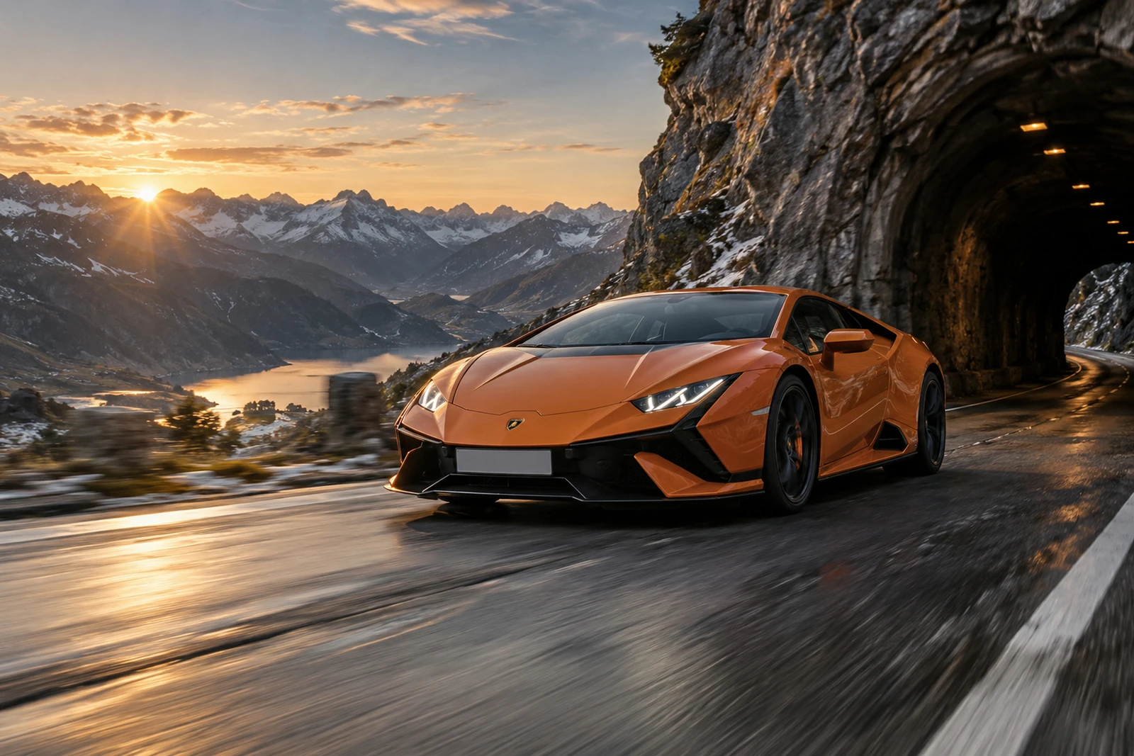 АВТО 1007732 Ламборгини-Huracan-Tecnica-альпийский-тоннель