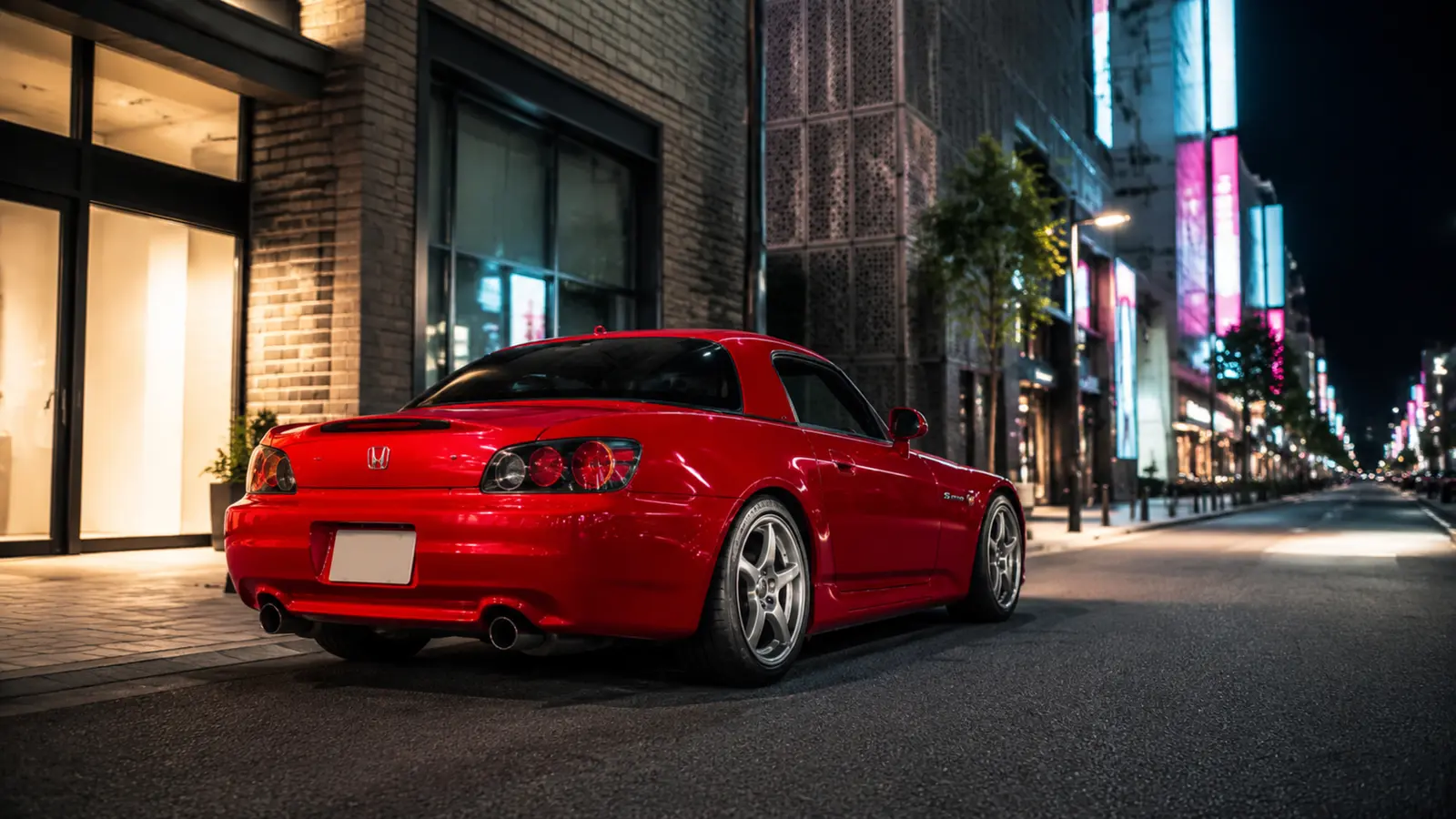 АВТО 1000326 Honda S2000 на ночной улице
